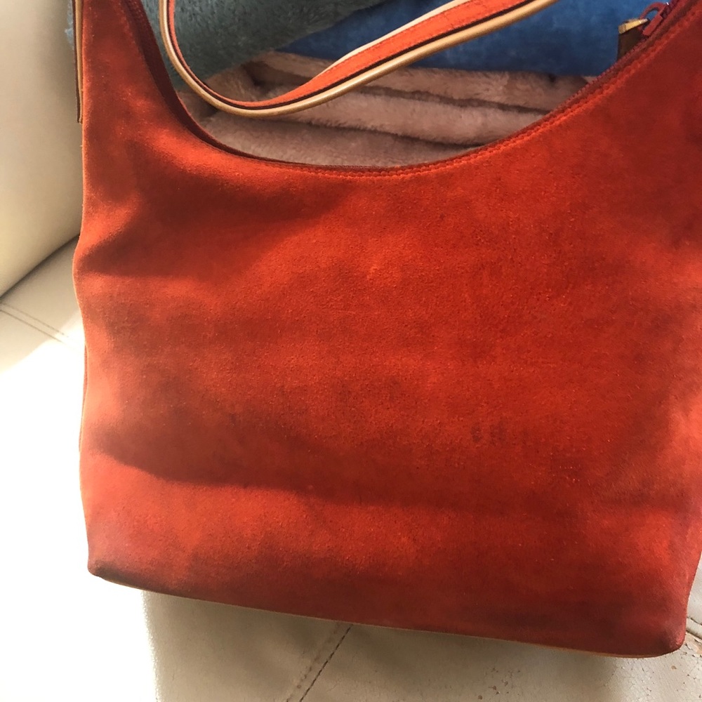 🔥Gucci Elegant Red-Orange Suede Shoulder Bag - Picture 4 of 8